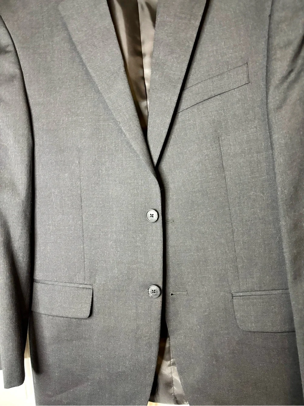 Pronto Uomo Dark Charcoal Two-Button Men's Suit Jacket Coat